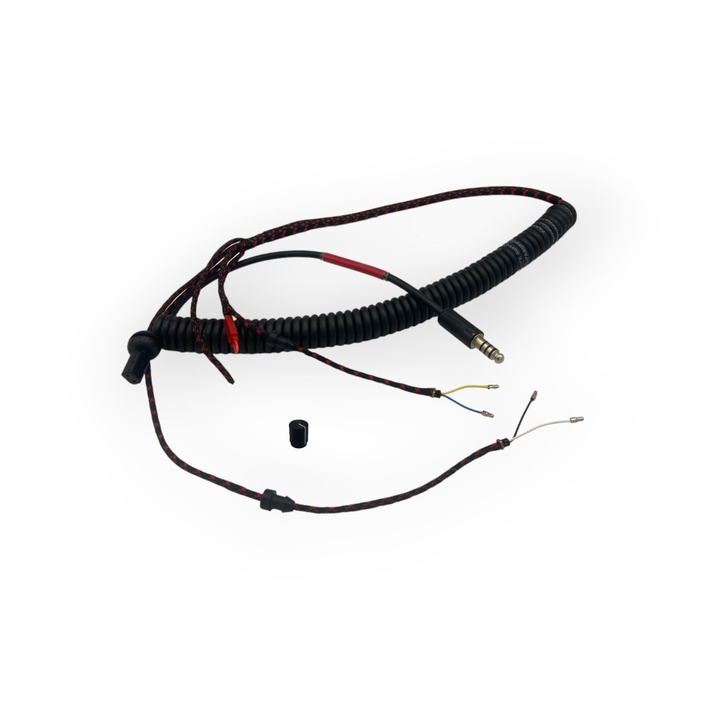 Paraclete Comm Cord, 3' Coiled Down Lead w/ Volume Control Capability